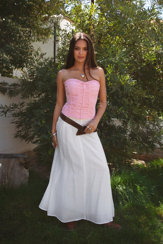 Calisa Poplin Strapless Bustier Top