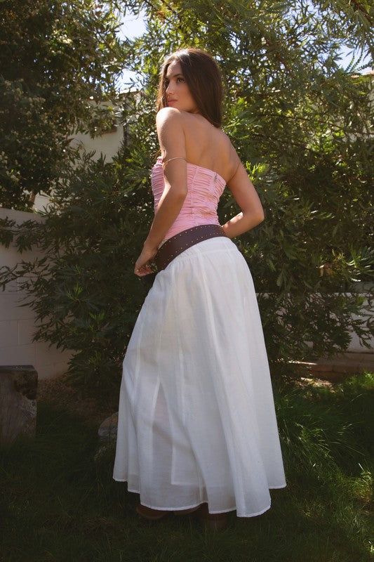 Calisa Poplin Strapless Bustier Top
